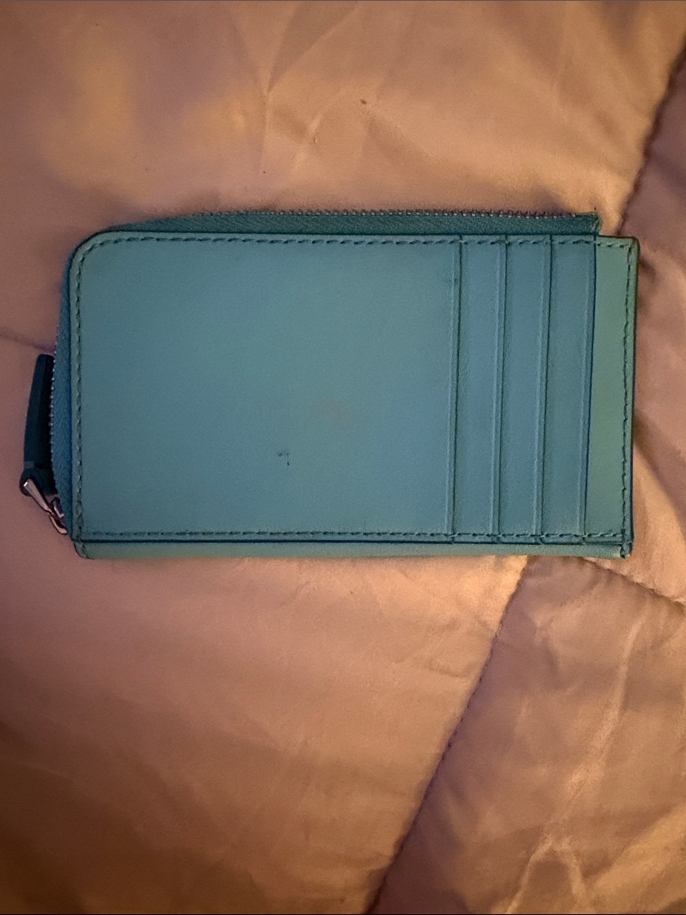 Marc Jacobs Blue Snapshot Leather Zip Card Wallet Guc - Picture 5 of 7